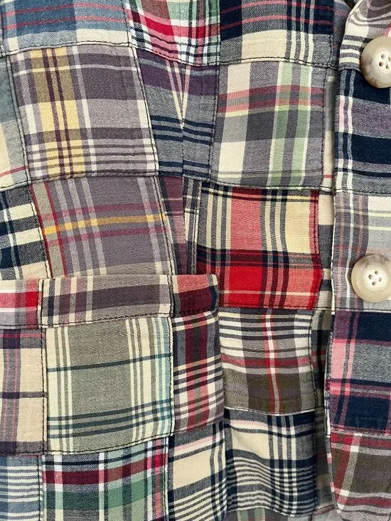 Ralph Lauren Rugby blazer patchwork vintage cotton lined size xs women - Picture 6 of 13